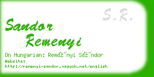 sandor remenyi business card